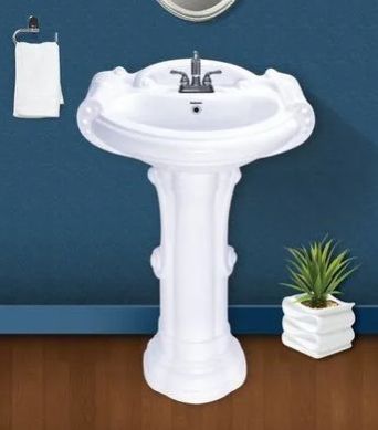 Polished Plain Ceramic Fancy Pedestal Wash Basin, Style : Modern