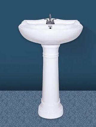 Polished Plain Ceramic White Pedestal Wash Basin, Style : Modern