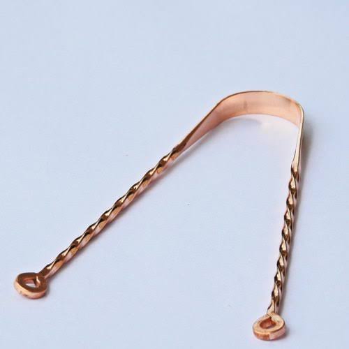 Bullish Polished Copper Twisted Tongue Cleaner, Certification : ISI Certified