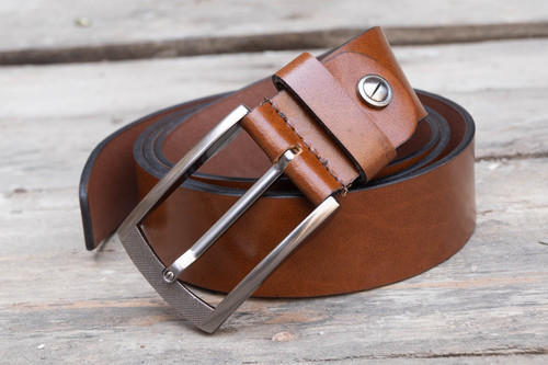 Mens Genuine Leather Belt, Pattern : Plain