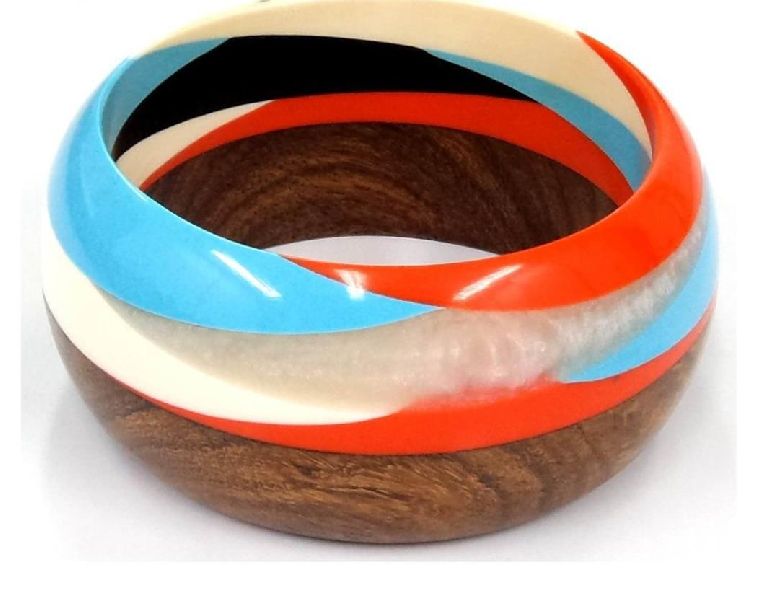 Resin Polished Wooden Bracelet, Packaging Type : Plastic Packet