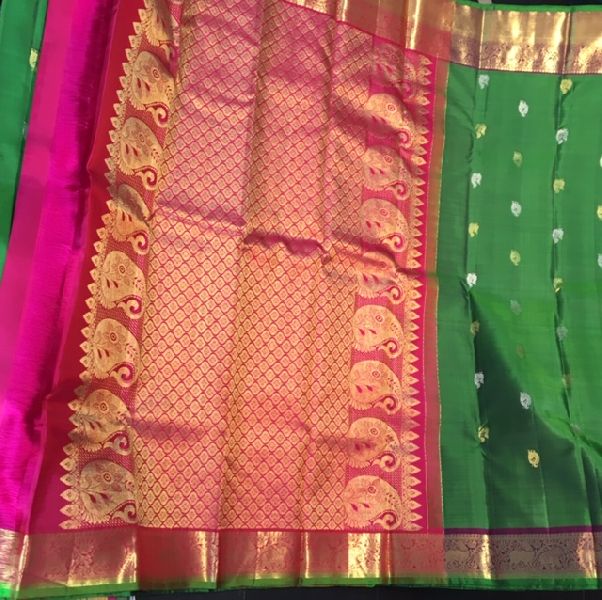 Printed Kanchipuram Pure Silk Saree, Feature : Shrink-Resistant