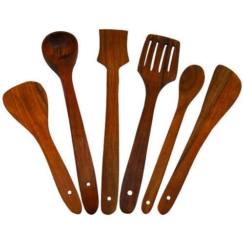 Polished Wooden Spoons, Color : Brown