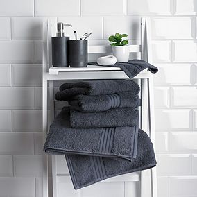 Pack of 6 Charcoal Grey Bamboo Towels