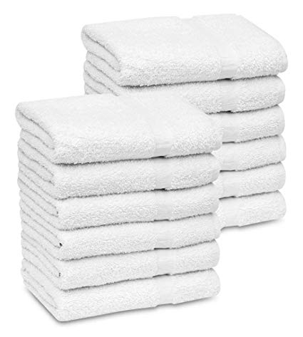 Snowy White Cotton Bath Towels
