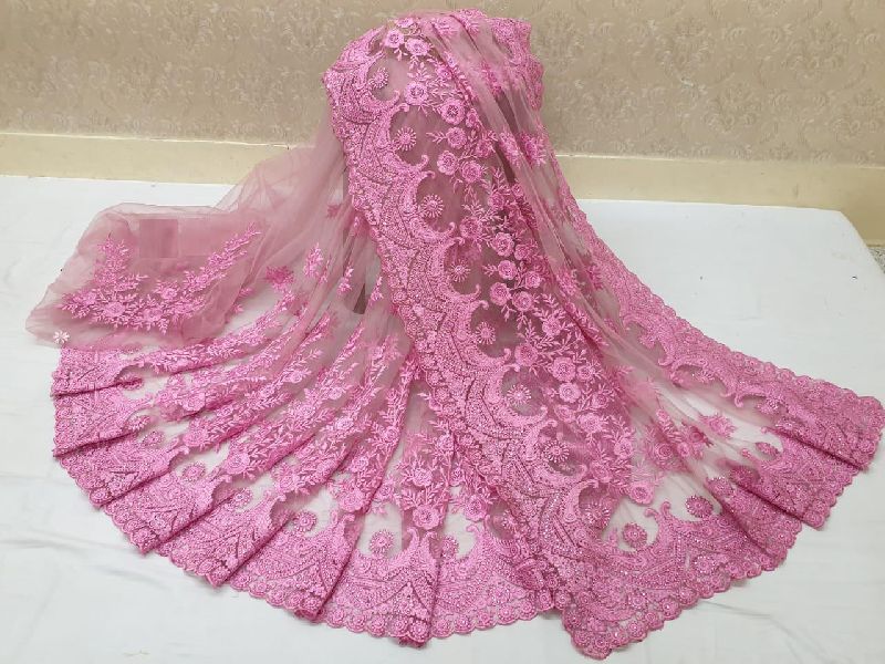 Net Pink Bollywood Party Wear Sarees at Rs 500/piece in Surat