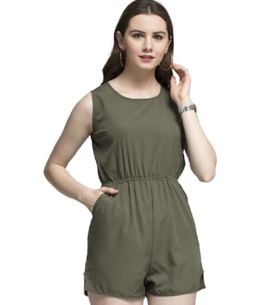 Green Half Sleeve Jumpsuit