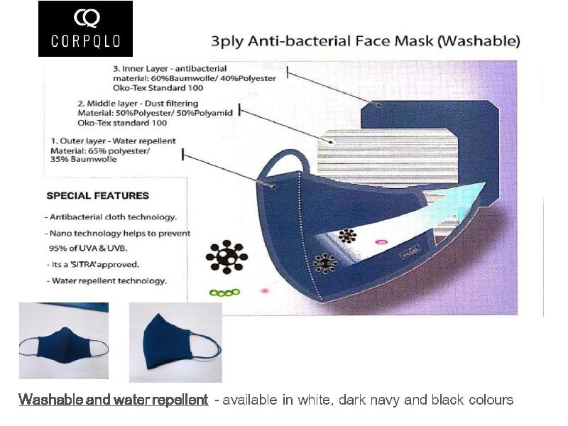 Cotton washable mask, for Clinic