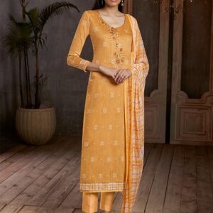 Printed Apricot Designer Cotton Suit, Size : L, M, XL