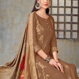 Plain Brown Silk Straight Suit, Size : M, XL