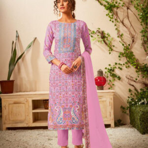 Pink Digital Kanni Print Cotton Suit, Size : M, XL