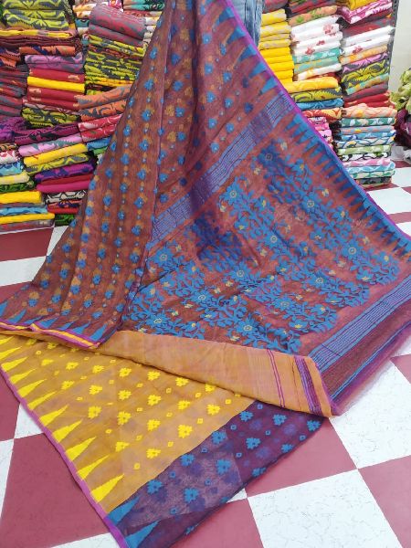 Printed Cotton Kalamkari Saree, Technics : Machine Made