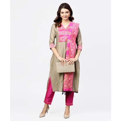 Embroidered Chiffon Ladies Parallel Suit, Size : XL