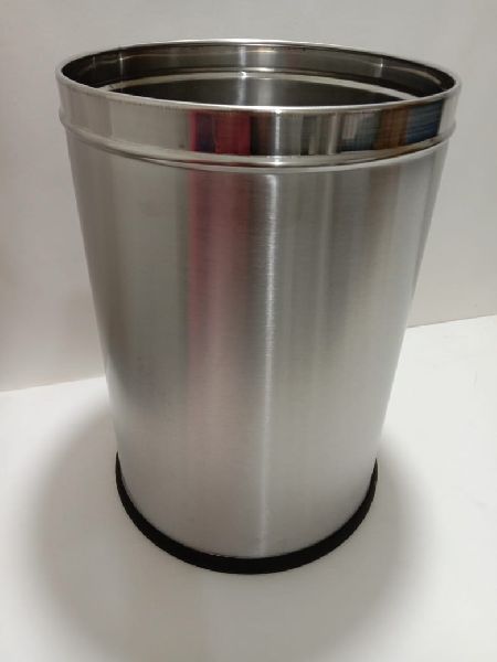 Stainless Steel 15 Liter Solid Dustbin, for Commercial, Industrial, Residential, Waist Storage, Capacity : 15ltr