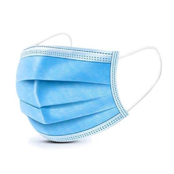 Three Ply Face Mask, for Clinic, Clinical, Laboratory, Color : Blue
