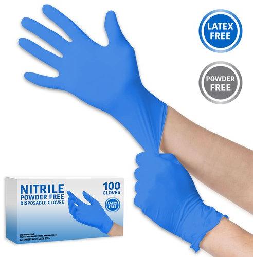 nitrile powder free hand gloves