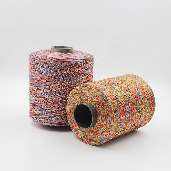 Semi Dull Space Dyed Polyester Yarn For Knitting Sewing Weaving Feature Flexible Good