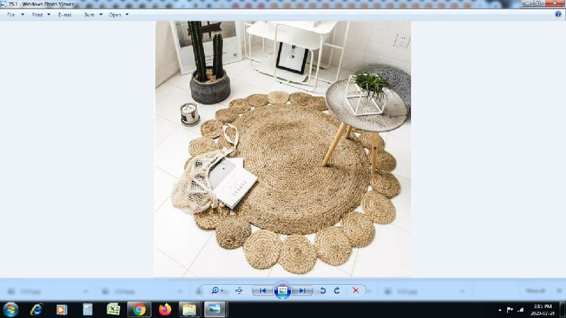 Rahat Handloom Jute breaded round Rugs, for Floor, Style : Home, Hotel