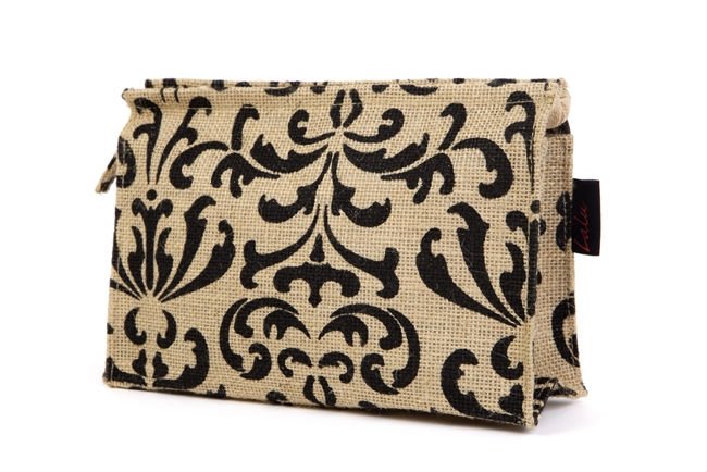 Printed Jute Pouch, Color : Brown