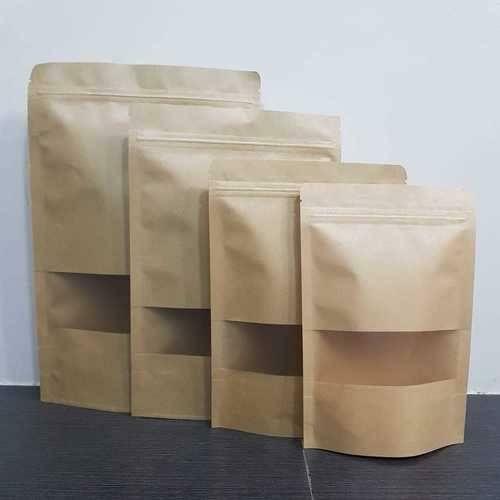 Foil Zone 120-130GSM Kraft Paper Window Pouch, for Packing