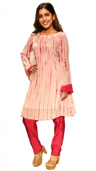 Tie dye santoon Baby Pink Kurti, Clothing Type : shantoon