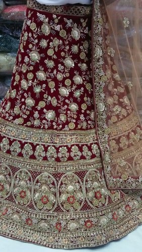 Maroon Bridal Lehenga Choli Embroidery Services