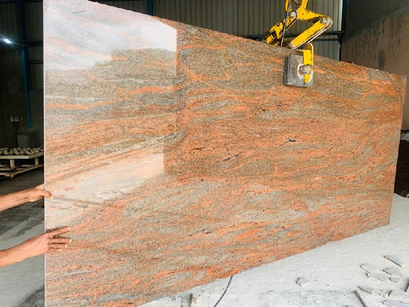 multi red granite slab