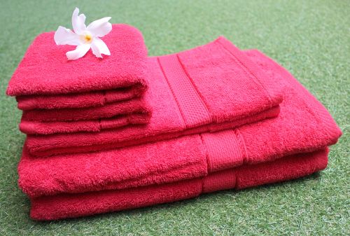 Pack of 6 Ruby Red Cotton Towels