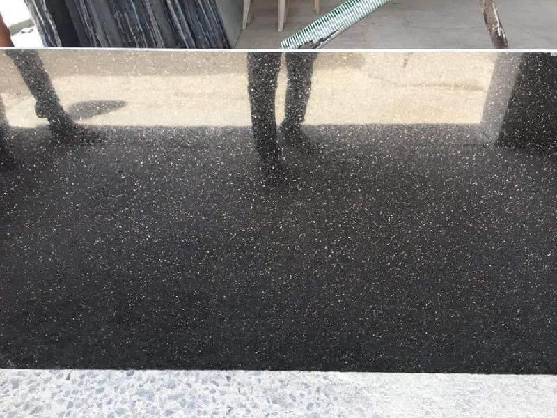Polished Black Galaxy Granite Slab, for Countertop, Flooring