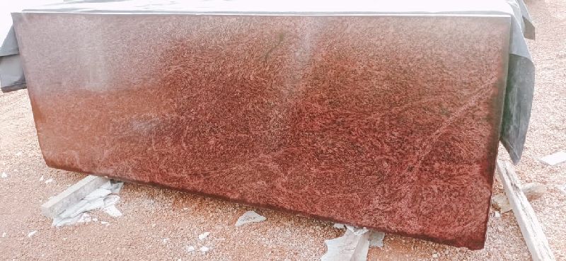 Rectangular Polished Cherry Red Granite Slab, for Bathroom, Floor, Wall, Pattern : Plain