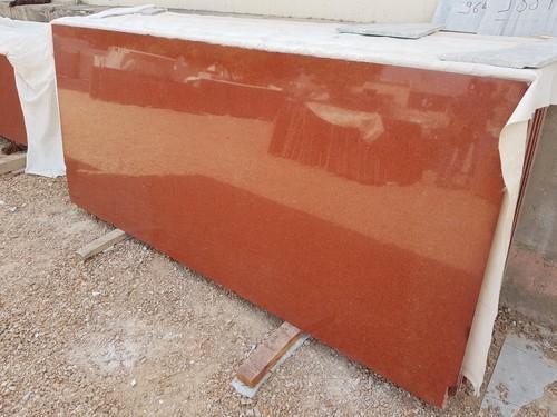 Rectangular Polished Lakha Red Granite Slab, for Bathroom, Floor, Wall, Kitchen, Pattern : Plain