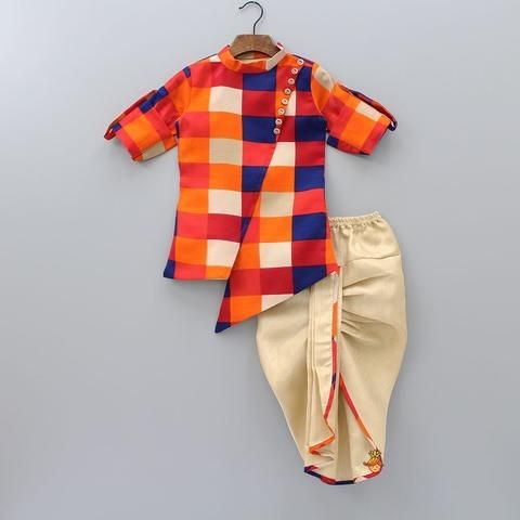 Plain Cotton Kids Dhoti Kurta, Size : Standard