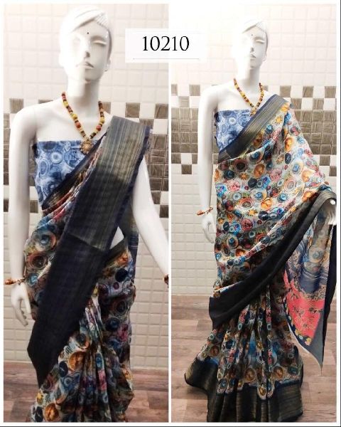 handloom linen saree