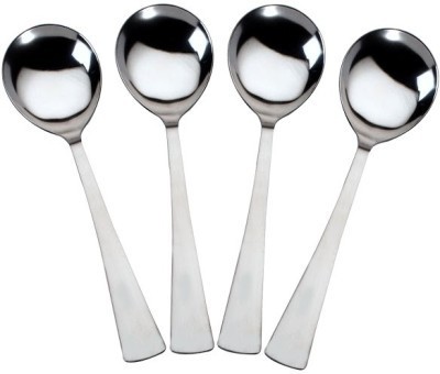 Polished Plain Steel Serving Spoon, Color : Silver