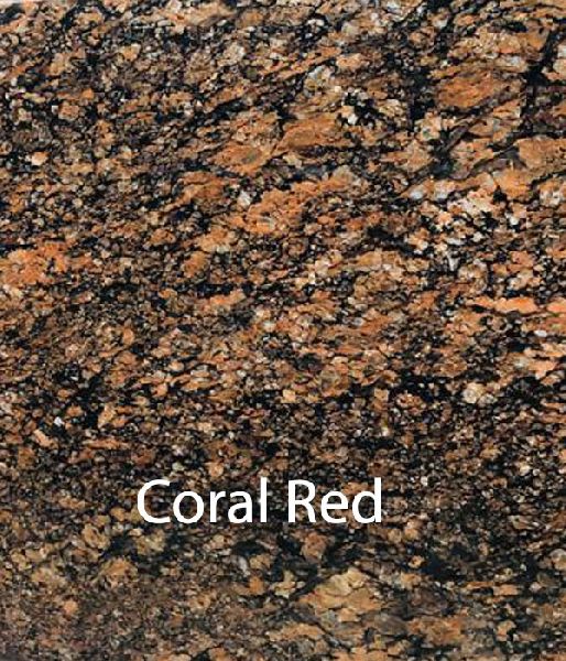 Polished Coral Red Granite Slab, for Construction, Size : Standard