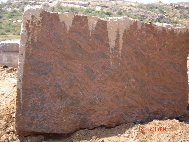 Rectangular Red Granite Block, for Construction, Size : Standard