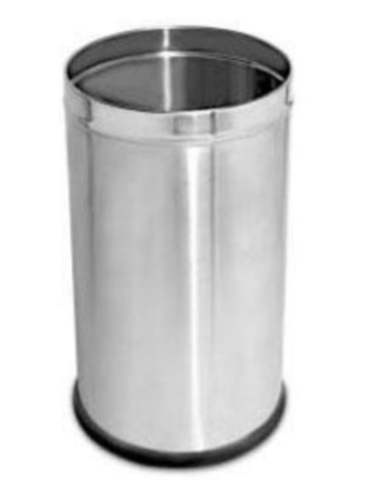 Stainless Steel 50 Liter Solid Dustbin, for Commercial, Industrial, Residential, Waist Storage, Size : 12x28inch