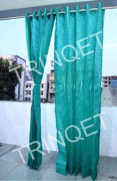Outdoor Curtains Garden and Balcony-green Ring Heavy - Full Size (2nos X 4.0 Ft X 7.5 Ft)