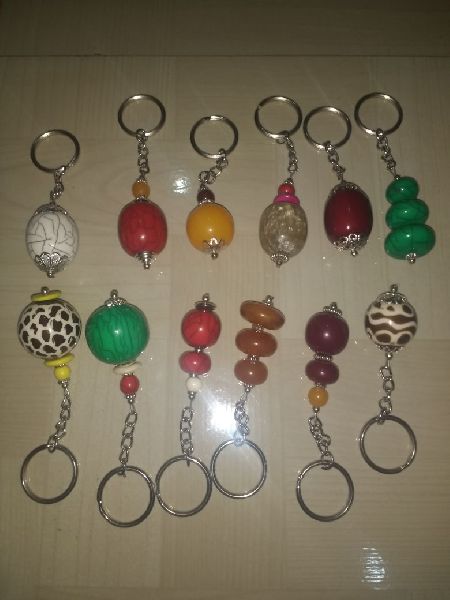 Resin beaded key chain and