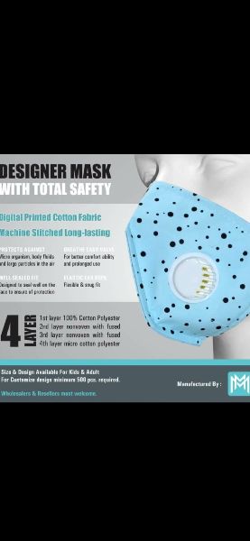 Cotton Face Mask, for Pollution, Protects From Dirt, Pattern : Plain, Printed