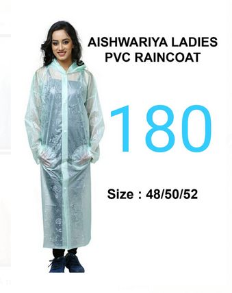 Plain Aishwariya Ladies PVC Raincoat, Sleeve Type : Full Sleeve