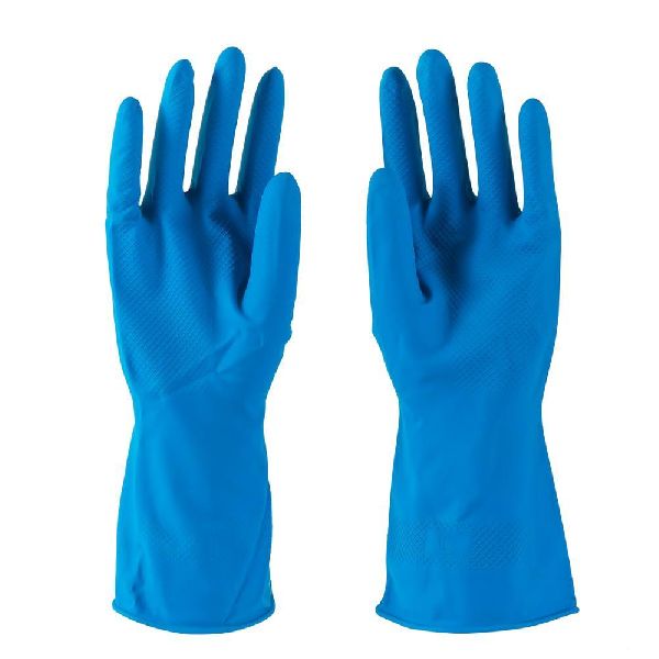 Blue Rubber Gloves, for Industrial, Size : Standard