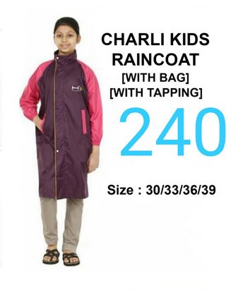 Plain Charli Boys PVC Raincoat, Sleeve Type : Full Sleeve
