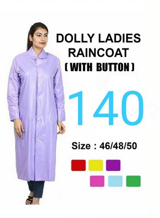 Plain Dolly Ladies PVC Raincoat, Sleeve Type : Full Sleeve