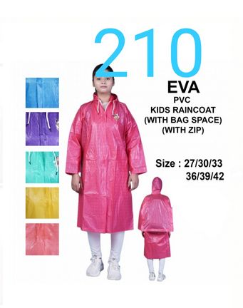 Plain EVA Girls PVC Raincoat, Sleeve Type : Full Sleeve