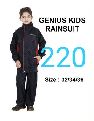 Plain Genius Boys PVC Raincoat, Color : Black