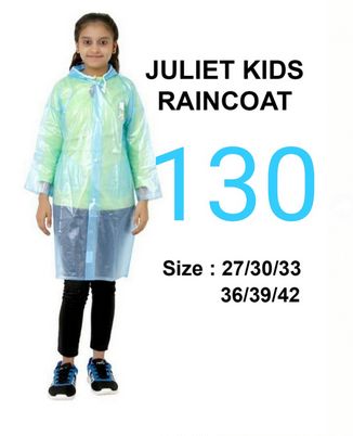 Plain Juliet Girls PVC Raincoat, Sleeve Type : Full Sleeve