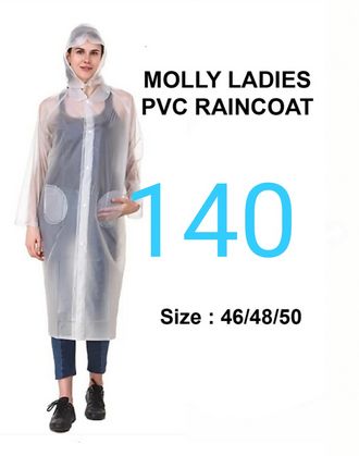 Plain Molly Ladies PVC Raincoat, Sleeve Type : Full Sleeve