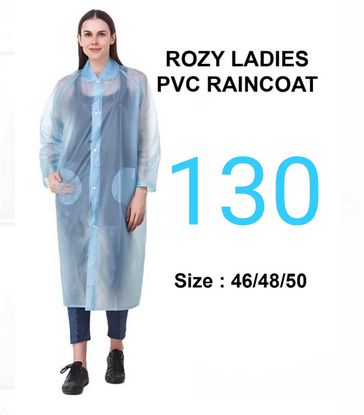 Plain Rozy Ladies PVC Raincoat, Sleeve Type : Full Sleeve