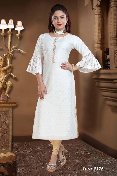 Check out the elegant Pink Bell Sleeves Party Wear Long Kurti - New Arrivals-tmf.edu.vn